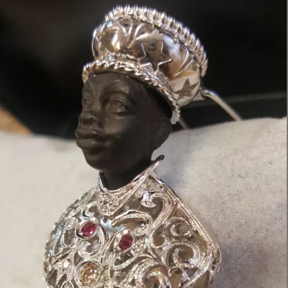 Hand-crafted Venetian, Blackamoor Brooch.